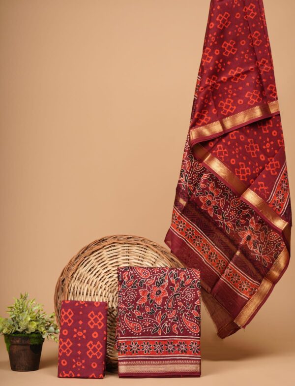 Block Print Maheshwari Suit