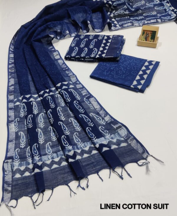 Hand Block Print Linen Cotton Suit