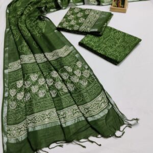 Hand Block Print Linen Cotton Suit