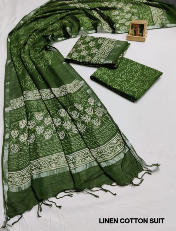 Hand Block Print Linen Cotton Suit