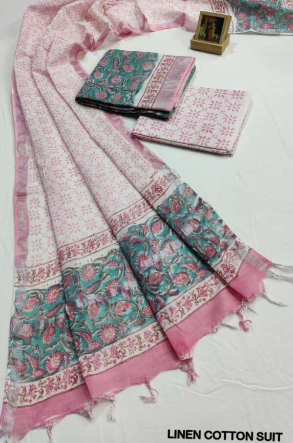 Hand Block Print Linen Cotton Suit