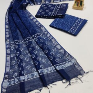 Hand Block Print Linen Cotton Suit