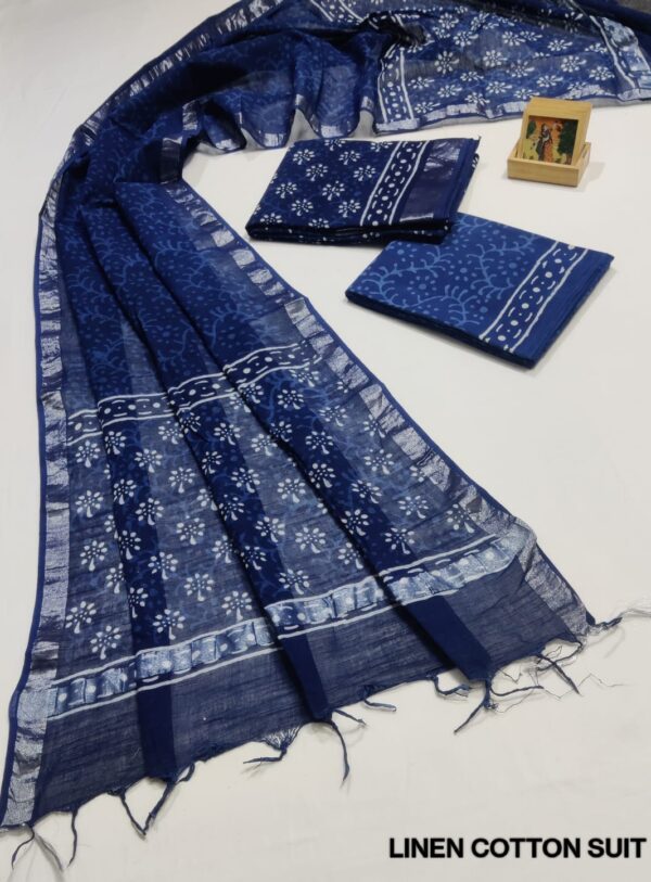 Hand Block Print Linen Cotton Suit