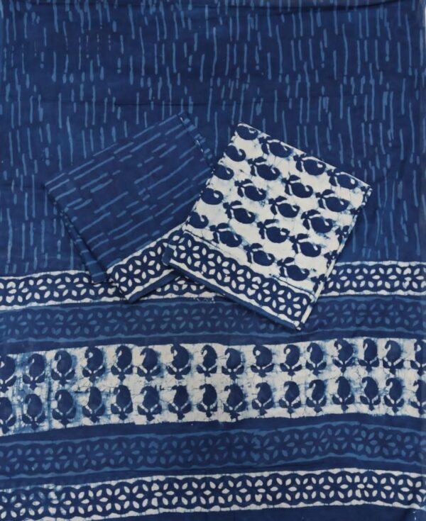 Block Print Cotton Suit With Cotton Dupatta