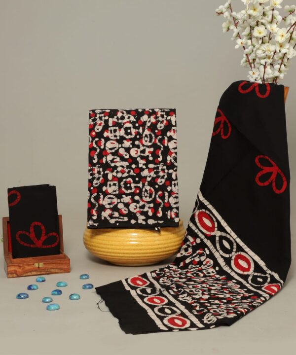 Block Print Cotton Suit With Cotton Dupatta