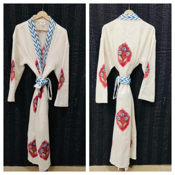 Block Print Cotton Waffle Robe