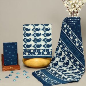 Block Print Cotton Suit With Cotton Dupatta