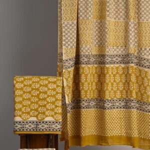 Block Print Cotton Suit With Cotton Dupatta