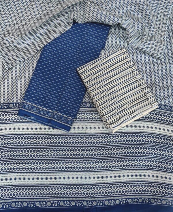 Jaipuri Print Cotton Suit With Cotton Dupatta