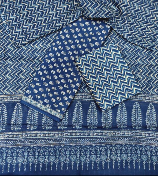 Jaipuri Print Cotton Suit With Cotton Dupatta