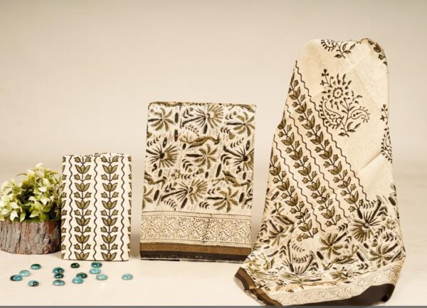 Hand Block Print Chanderi Silk Suit