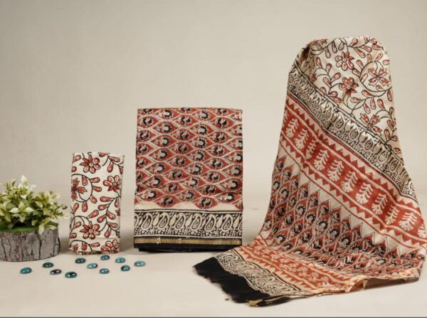 Hand Block Print Chanderi Silk Suit