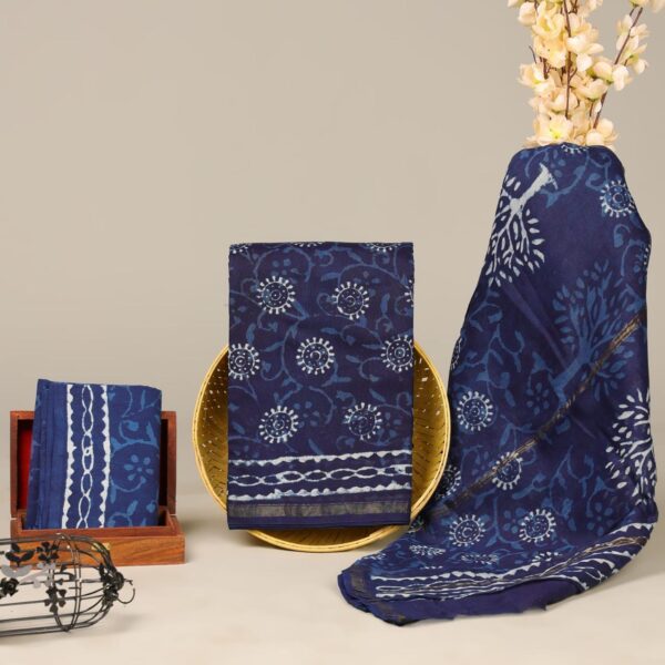 Hand Block Print Chanderi Silk Suit