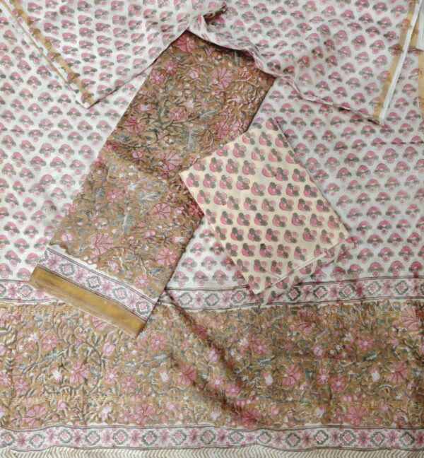 Hand Block Print Chanderi Silk Suit