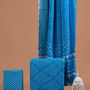 Jaipuri Print Cotton Suit With Cotton Dupatta