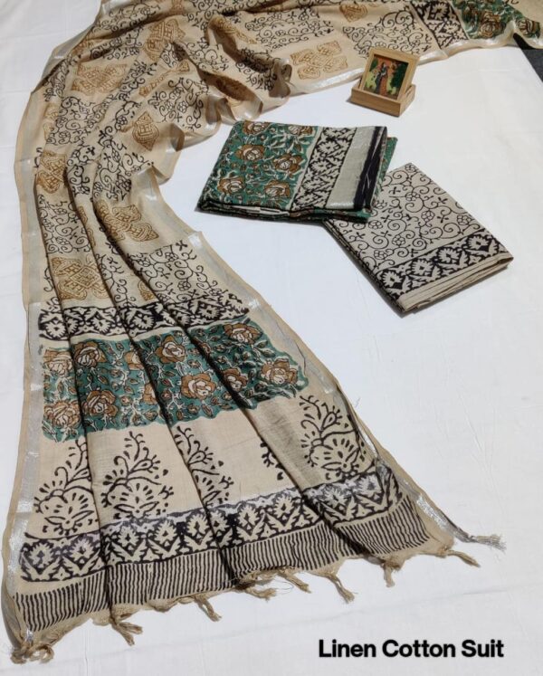 Hand Block Print Linen Cotton Suit