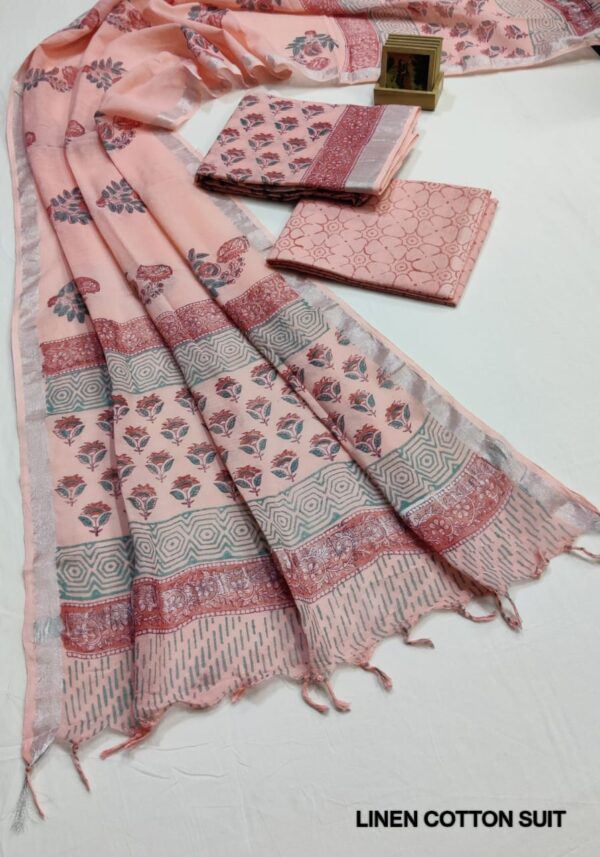 Hand Block Print Linen Cotton Suit