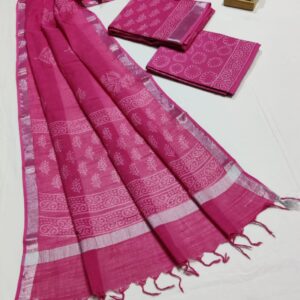 Hand Block Print Linen Cotton Suit