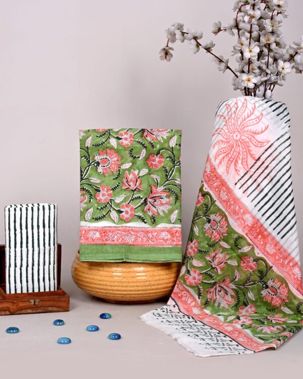 Block Print Cotton Suit With Cotton Dupatta