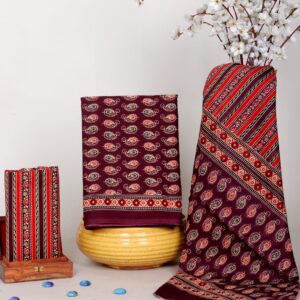 Block Print Cotton Suit With Cotton Dupatta