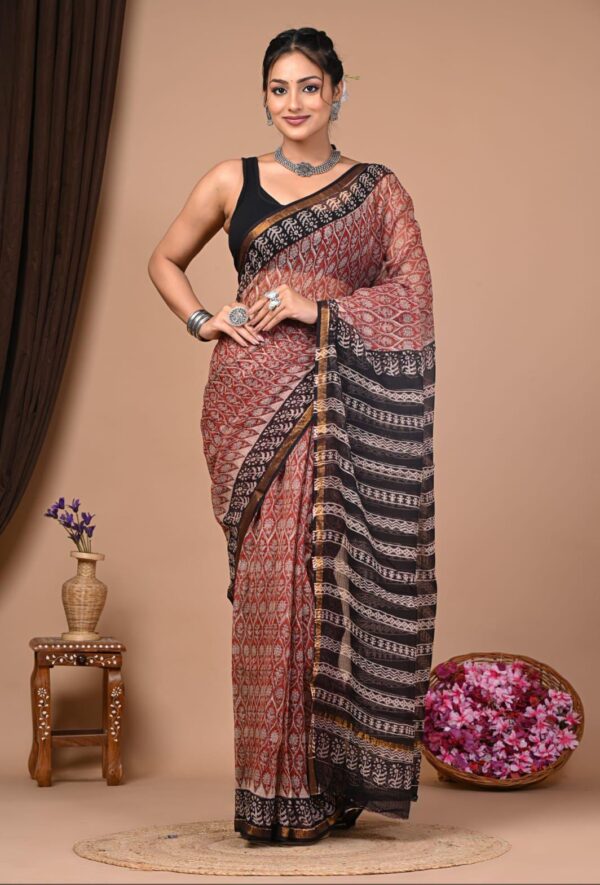 Block Print Kota Dorriya Saree