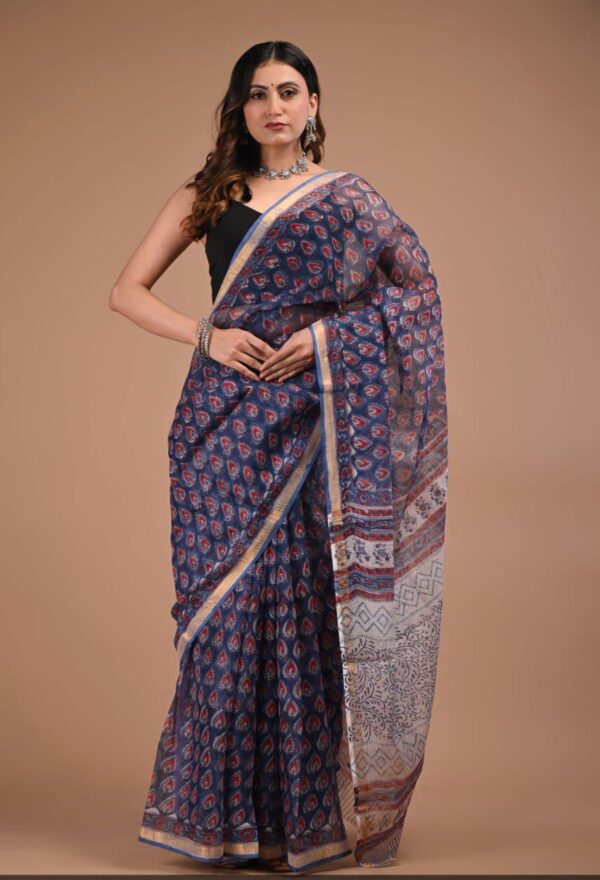 Block Print Kota Dorriya Saree