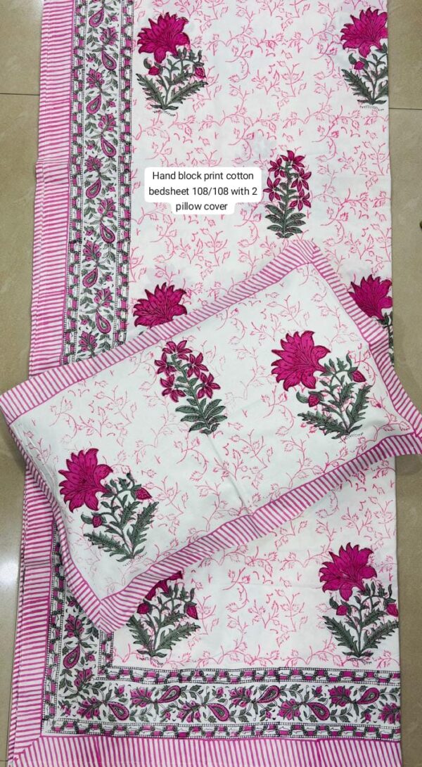 Block Print Bedsheet With 2 Pillow