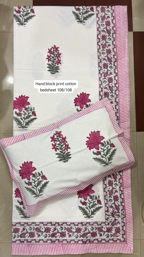 Block Print Bedsheet With 2 Pillow
