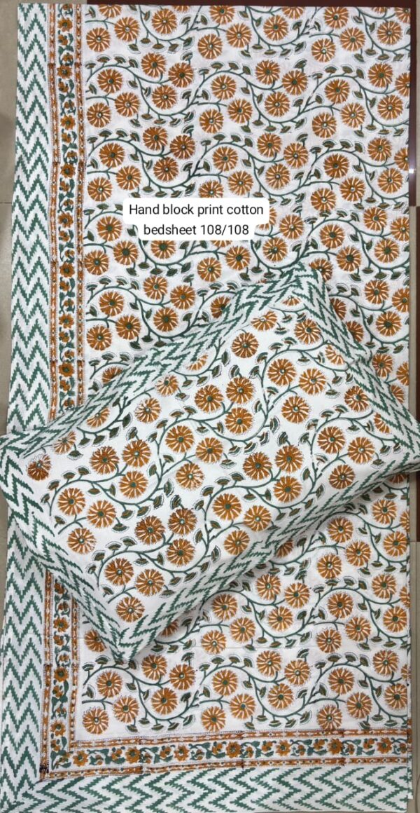 Block Print Bedsheet With 2 Pillow