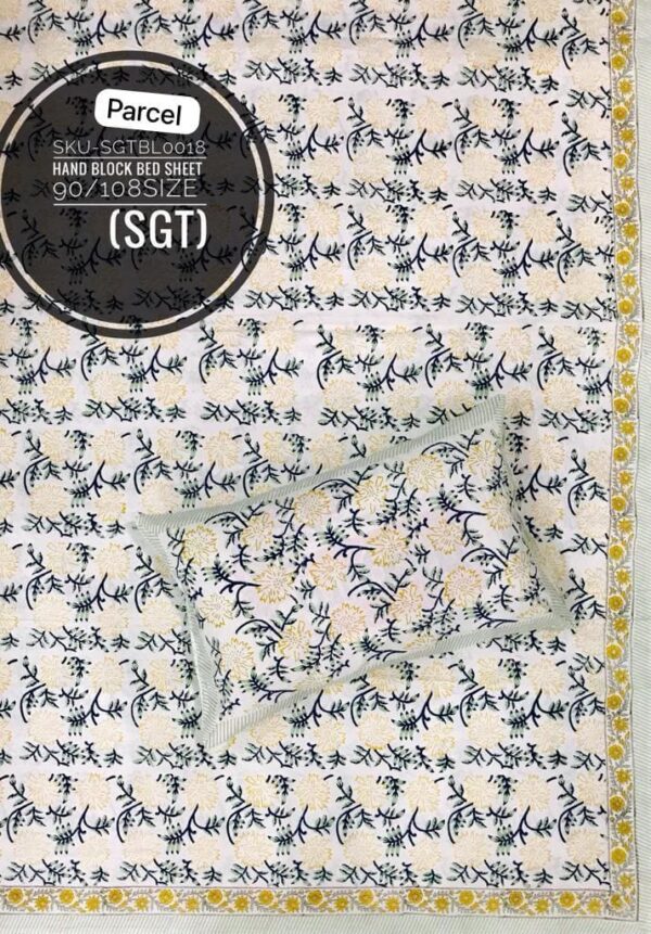 Block Print Bedsheet With 2 Pillow