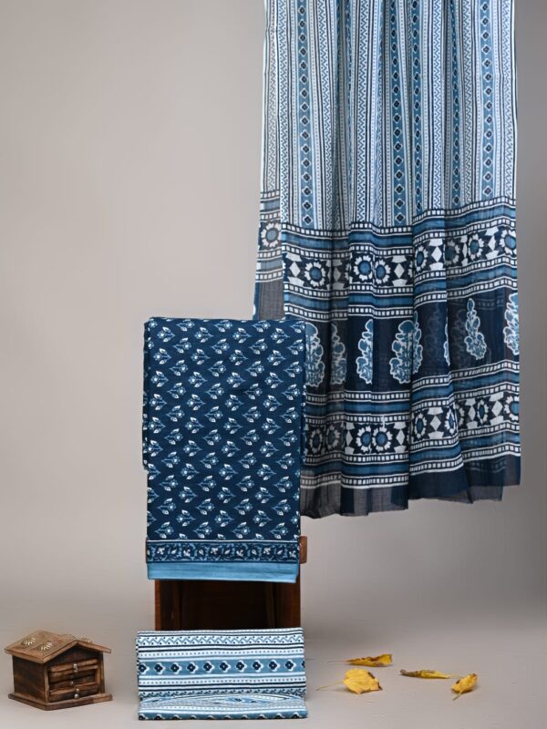 Jaipuri Print Cotton Suit With Cotton Dupatta