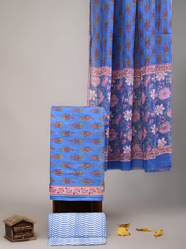 Jaipuri Print Cotton Suit With Cotton Dupatta