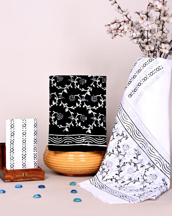 Block Print Cotton Suit With Cotton Dupatta
