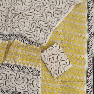 Block Print Cotton Suit With Cotton Dupatta