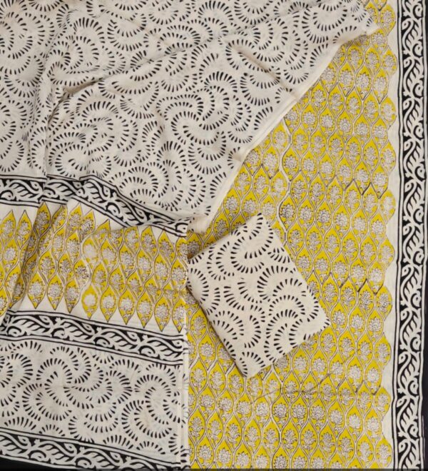 Block Print Cotton Suit With Cotton Dupatta