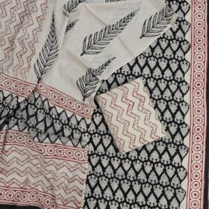 Block Print Cotton Suit With Cotton Dupatta