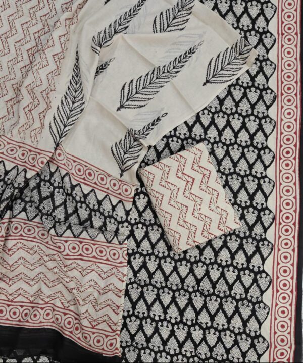 Block Print Cotton Suit With Cotton Dupatta