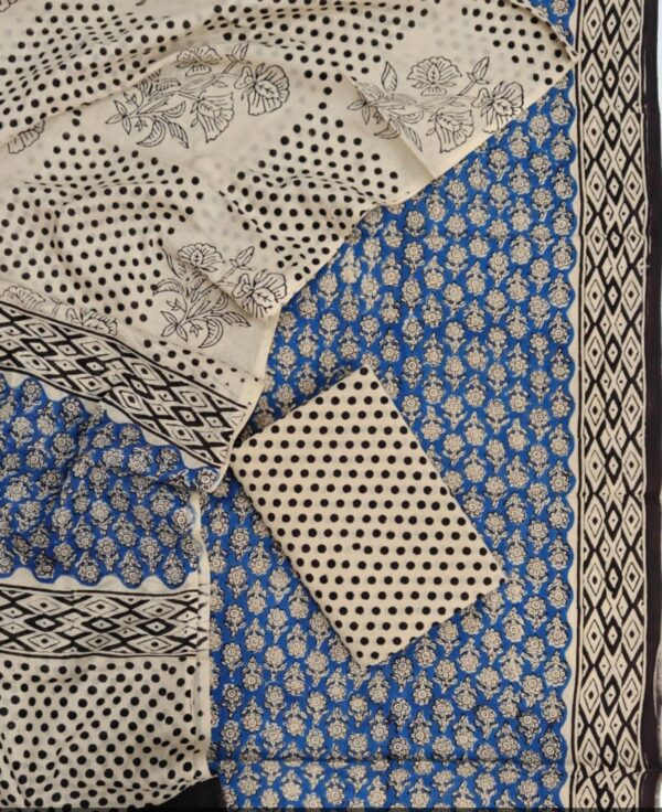 Block Print Cotton Suit With Cotton Dupatta