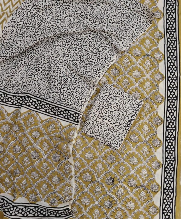 Block Print Cotton Suit With Cotton Dupatta