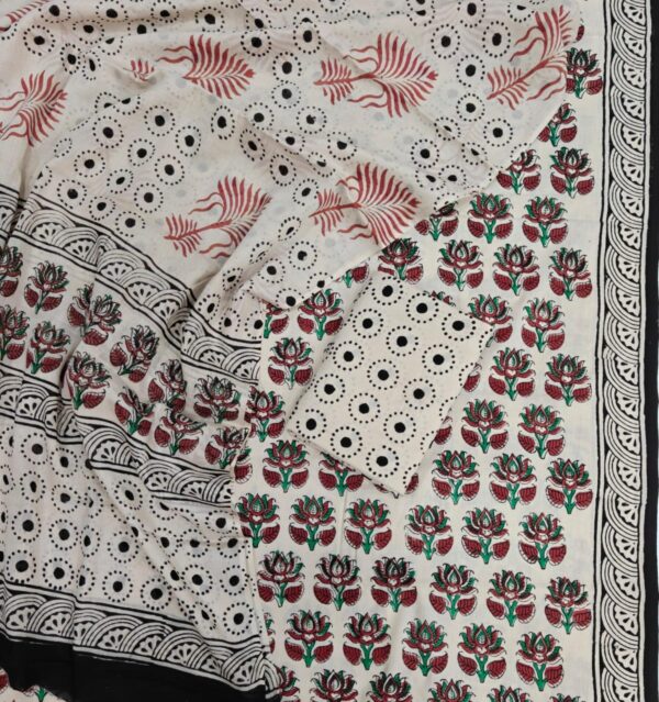 Block Print Cotton Suit With Cotton Dupatta