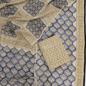 Block Print Cotton Suit With Cotton Dupatta