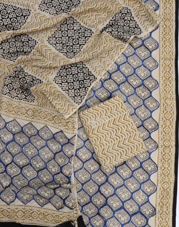 Block Print Cotton Suit With Cotton Dupatta