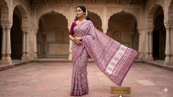 Block Print Cotton Saree