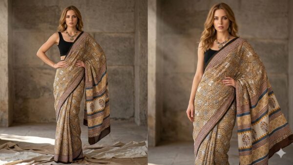 Block Print Cotton Saree