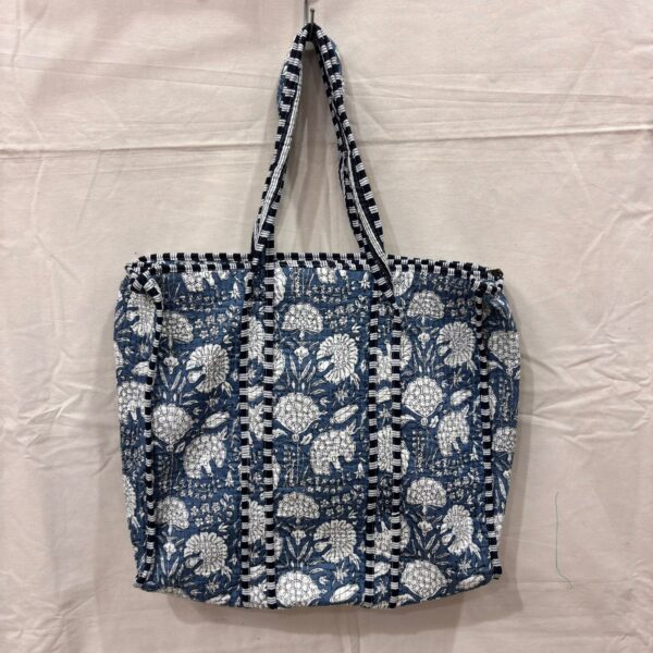 Jaipuri Print Cotton Quilted Tote Bag