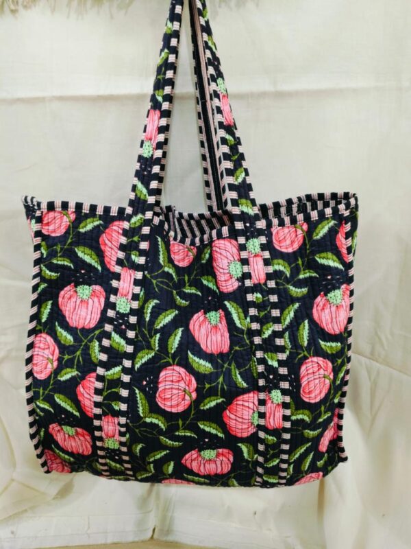 Jaipuri Print Cotton Quilted Tote Bag