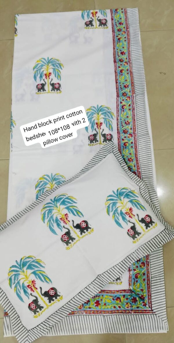 Block Print Bedsheet With 2 Pillow
