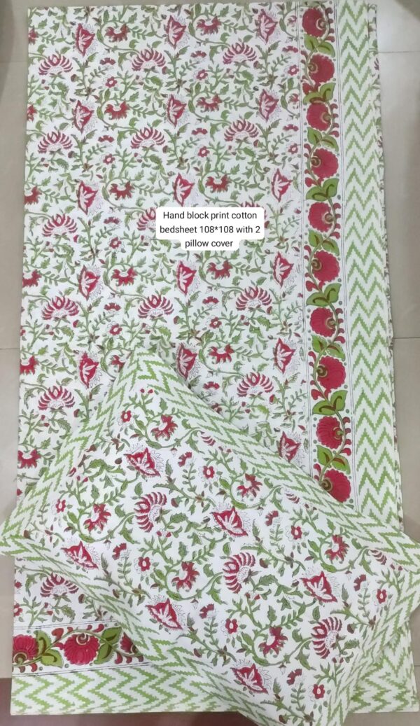 Block Print Bedsheet With 2 Pillow