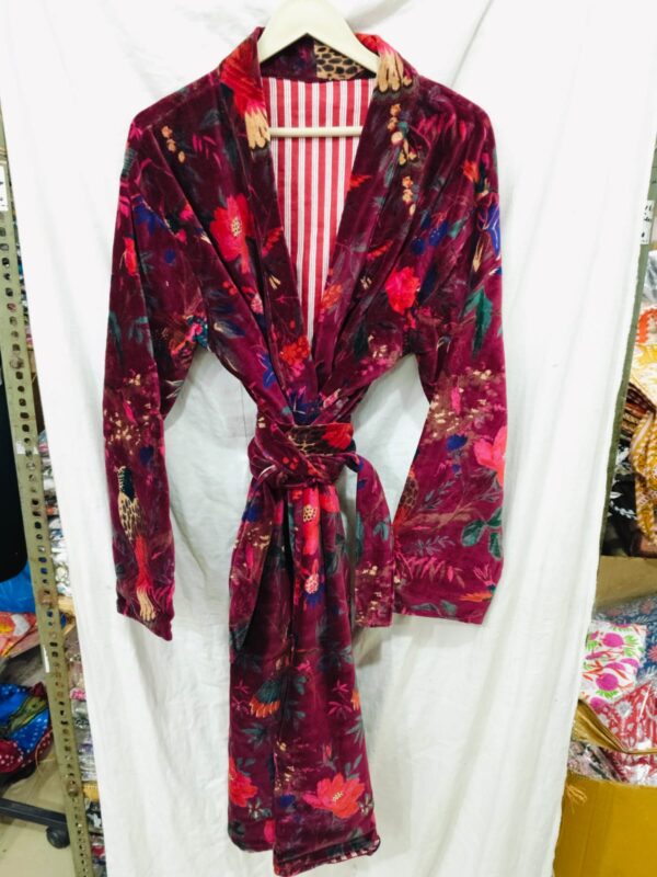 Jaipuri Print Cotton Velvet Robe