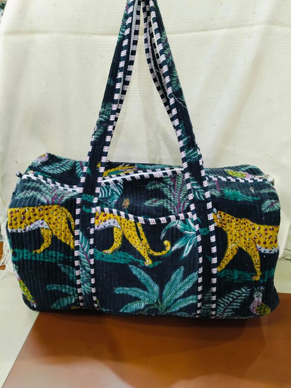 Jaipuri Print Velvet Duffel Long Bag